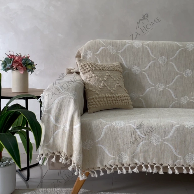 jeté jacquard coton joan