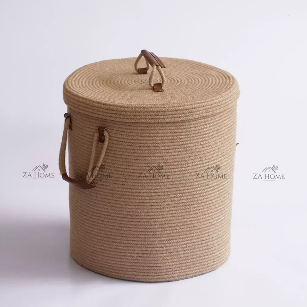 porte linge avec couvercle panier jute