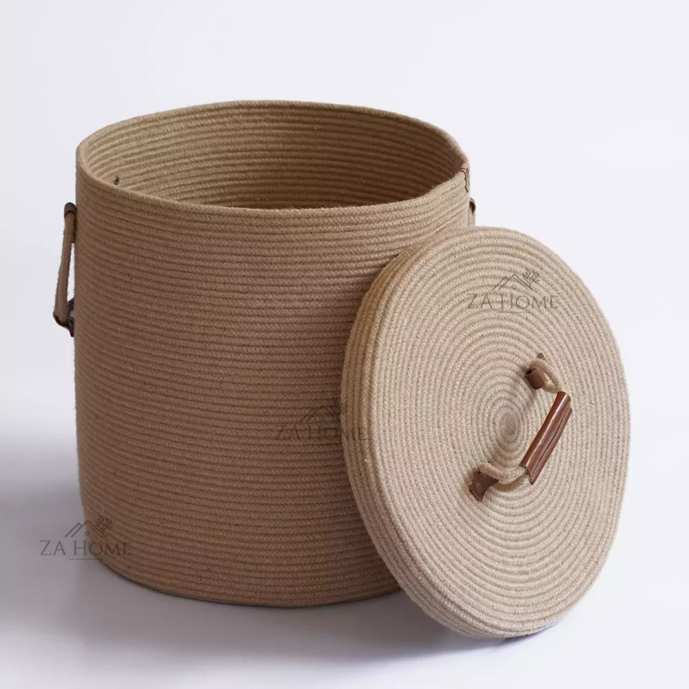 porte linge avec couvercle panier jute