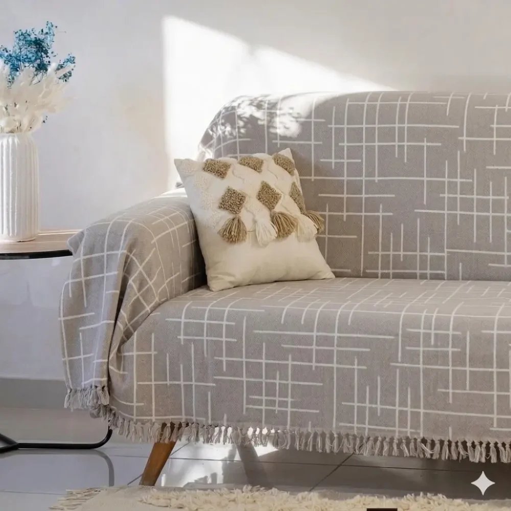 jeté de canapé jacquard