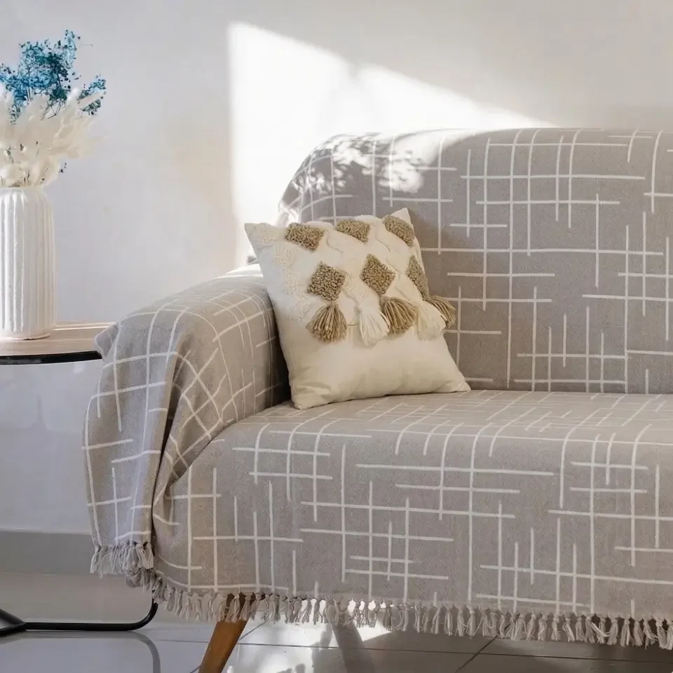 jeté de canapé jacquard